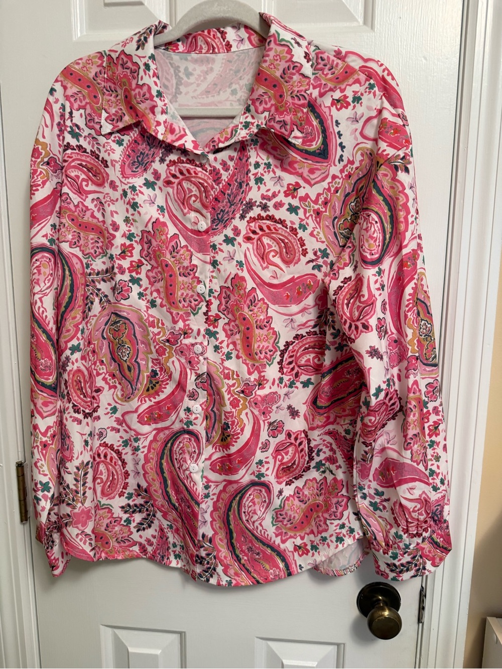 Pink paisley blouse